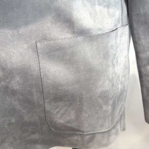Light gray faux suede blazer jacket size small NWT - Picture 3 of 7